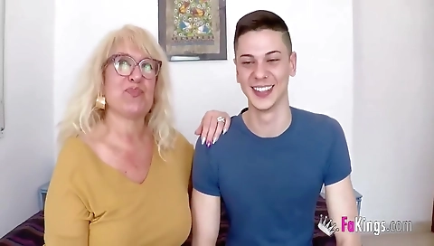 Mature woman shows off her and feet